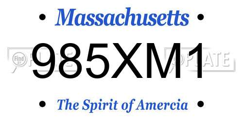985XM1 Massachusetts License Plate