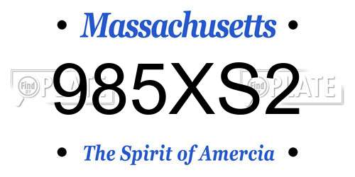 985XS2 Massachusetts License Plate