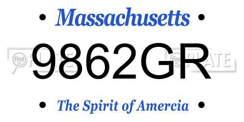 9862GR Massachusetts License Plate