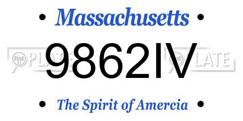 9862IV Massachusetts License Plate