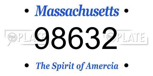 98632 Massachusetts License Plate