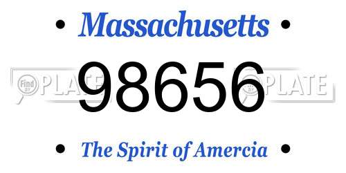 98656 Massachusetts License Plate