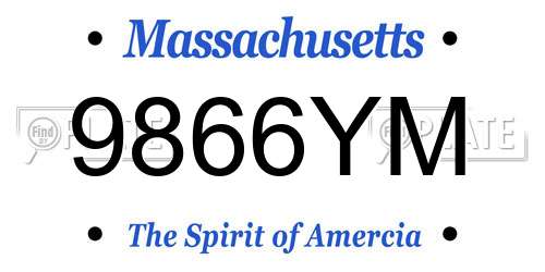 9866YM Massachusetts License Plate