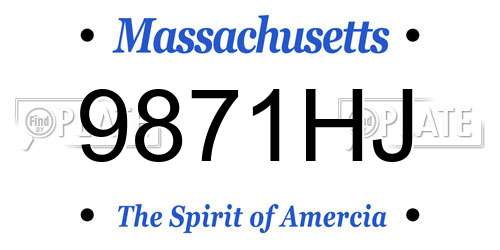 9871HJ Massachusetts License Plate