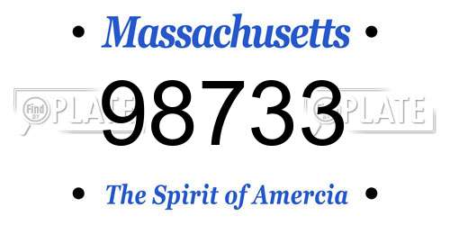 98733 Massachusetts License Plate