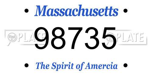 98735 Massachusetts License Plate