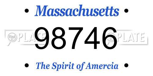 98746 Massachusetts License Plate