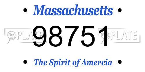 98751 Massachusetts License Plate