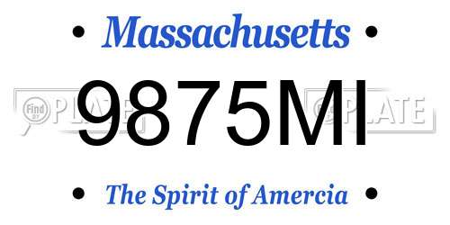 9875MI Massachusetts License Plate