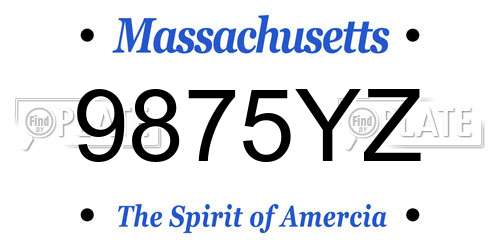 9875YZ Massachusetts License Plate