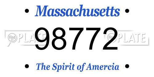 98772 Massachusetts License Plate