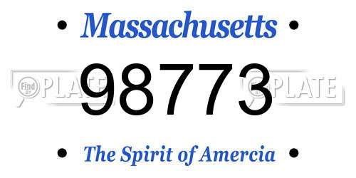 98773 Massachusetts License Plate