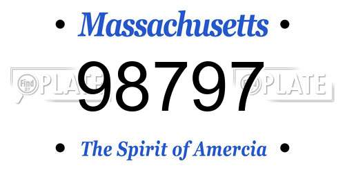 98797 Massachusetts License Plate