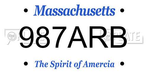 987ARB Massachusetts License Plate
