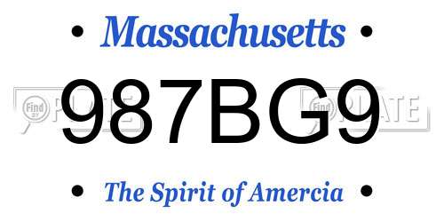 987BG9 Massachusetts License Plate
