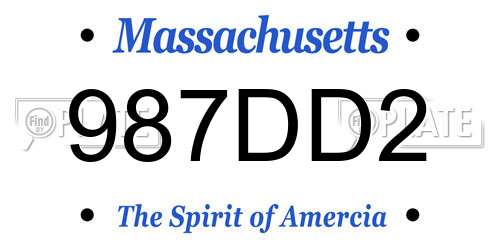 987DD2 Massachusetts License Plate