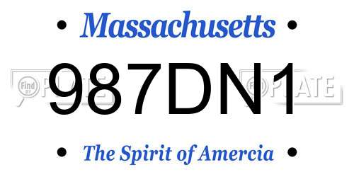 987DN1 Massachusetts License Plate