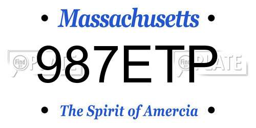 987ETP Massachusetts License Plate
