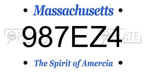 987EZ4 Massachusetts License Plate