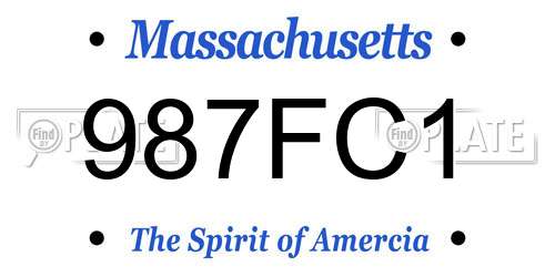 987FC1 Massachusetts License Plate