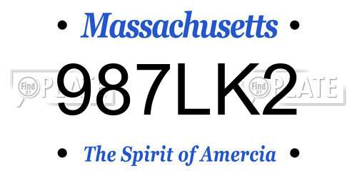 987LK2 Massachusetts License Plate
