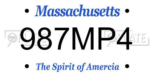 987MP4 Massachusetts License Plate