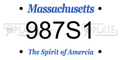 987S1 Massachusetts License Plate