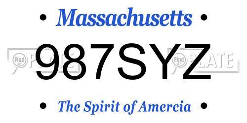 987SYZ Massachusetts License Plate