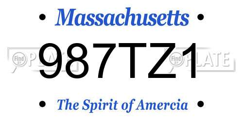 987TZ1 Massachusetts License Plate