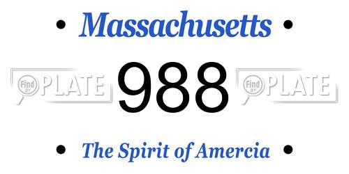 988 Massachusetts License Plate