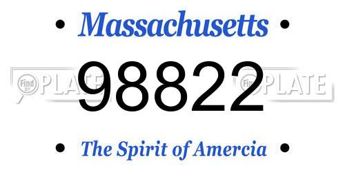98822 Massachusetts License Plate