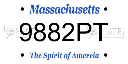 9882PT Massachusetts License Plate