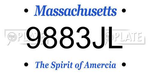 9883JL Massachusetts License Plate