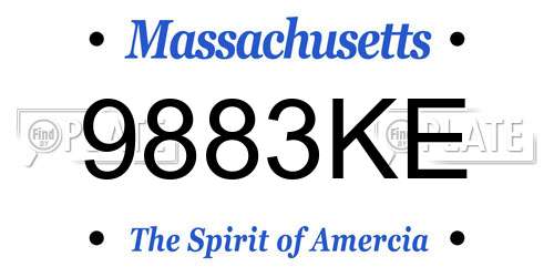 9883KE Massachusetts License Plate