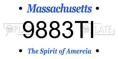 9883TI Massachusetts License Plate