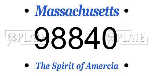 98840 Massachusetts License Plate