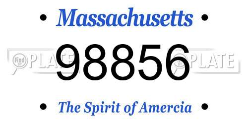 98856 Massachusetts License Plate