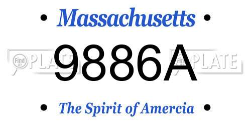 9886A Massachusetts License Plate