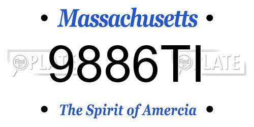 9886TI Massachusetts License Plate