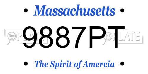 9887PT Massachusetts License Plate