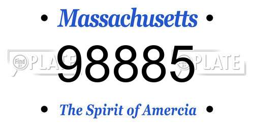 98885 Massachusetts License Plate