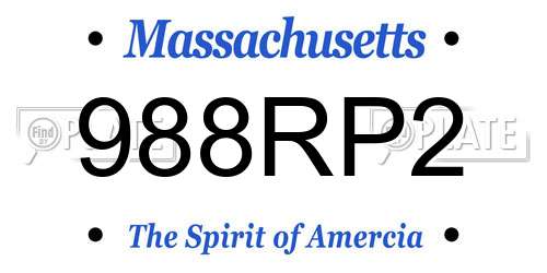 988RP2 Massachusetts License Plate