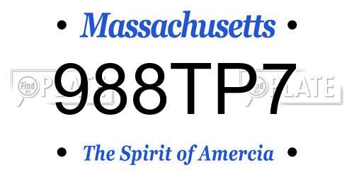 988TP7 Massachusetts License Plate