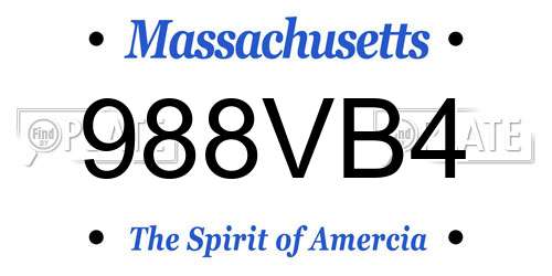 988VB4 Massachusetts License Plate