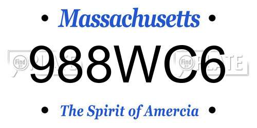988WC6 Massachusetts License Plate