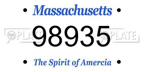98935 Massachusetts License Plate