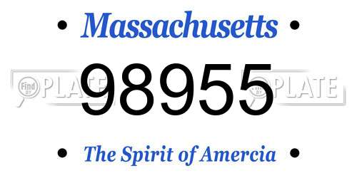 98955 Massachusetts License Plate