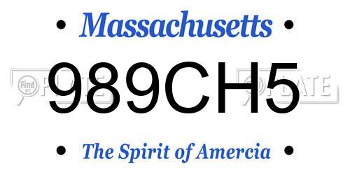 989CH5 Massachusetts License Plate