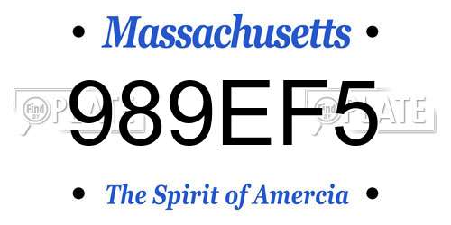 989EF5 Massachusetts License Plate