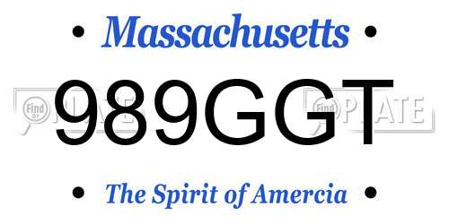 989GGT Massachusetts License Plate